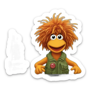 Fraggle coding at a computer sticker