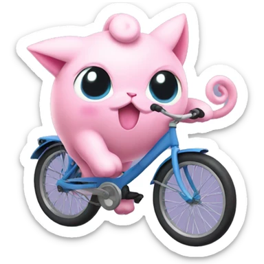 Jigglypuff riding a bike sticker