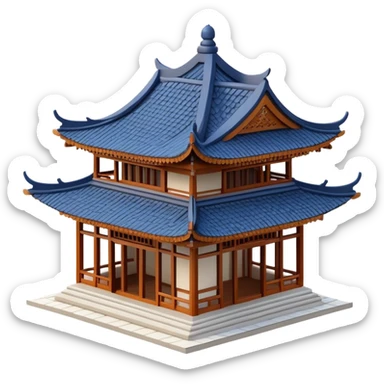Traditional Chinese pavilion building only sticker