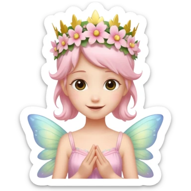 A tiny pastel fairy with glowing wings and a sweet smile
 sticker