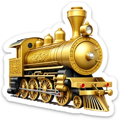 Golden locomotive pawn  sticker