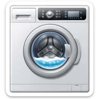 washing machine with bubbles sticker
