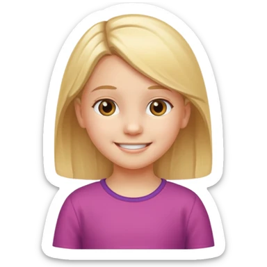 Child 8 year old girl standing  sticker