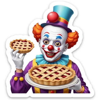 Icon for Comedy Movie: A vintage movie poster-style design with a humorous scene. Include a clown, slapstick elements, and exaggerated facial expressions. Bright colors, funny props like pies or banana peels, and a lighthearted atmosphere. Retro cinematic feel. Transparent background. sticker