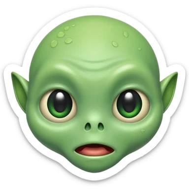 tiny alien head really scary sticker