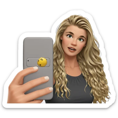 blonde girl with smartphone sticker
