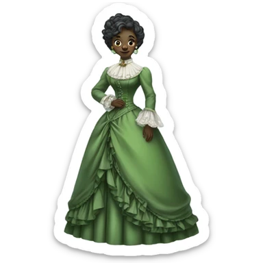 green woman galora in Victorian dress elegant, full body sticker