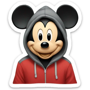 Mickey Mouse wearing a hoodie  sticker