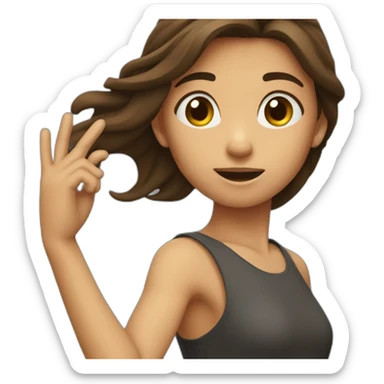 Fille brune qui fait un dab sticker