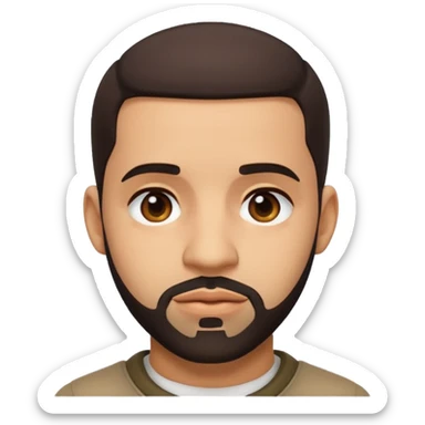Create an iOS-style emoji of deake. Neutral facial expression, no emotion. Front-facing head only, clean Apple emoji aesthetic, smooth shading, simple shapes, no text, no accessories, plain background. sticker