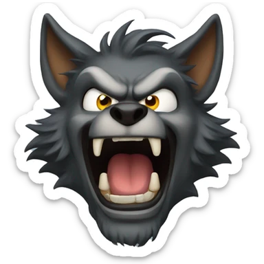 Werewolf going crazy sticker
