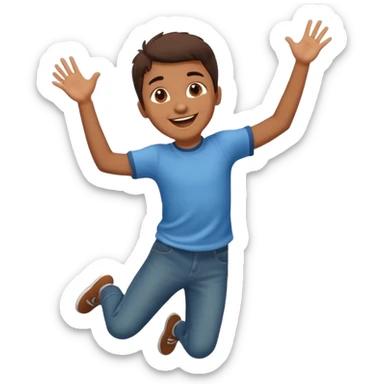 brown boy jumping really high sticker