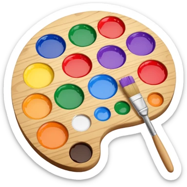 Palette with brush sticker