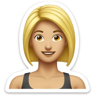 mujer pelo rubio fitness sticker
