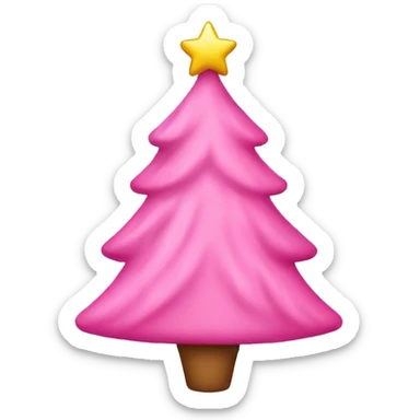 pink christmas tree with pink bows sticker
