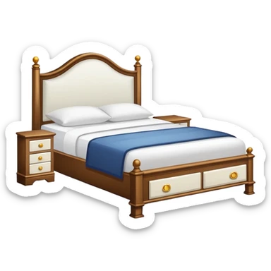 bedroom with white walls, bed, nightstand and dresser sticker