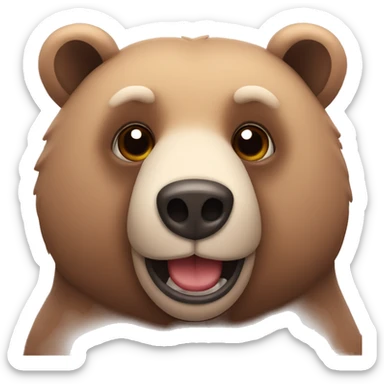 Bear with heart eyes sticker