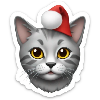 Christmas cat in grey sticker
