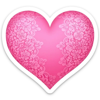 Pink heart with lace patterns sticker