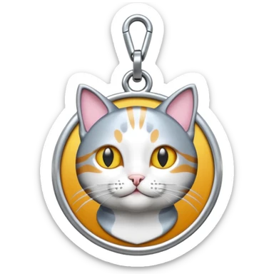 id tag with cat photo on it sticker