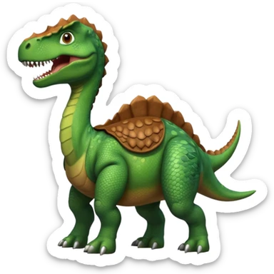 Dinosaur in saddle, portrait sticker