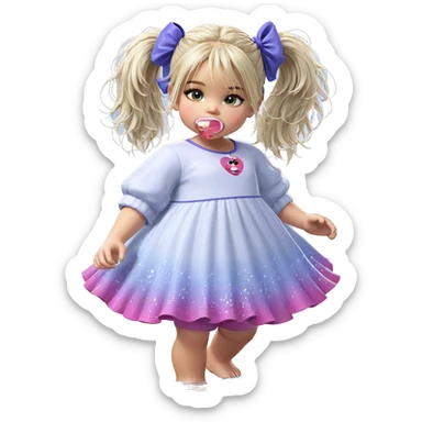 girl wading in water sticker