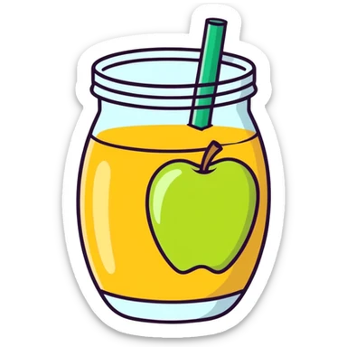 heart apple juice  sticker