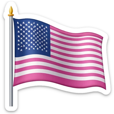 pink american flag without flagpole sticker
