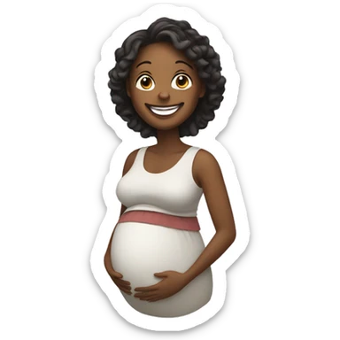 A happy and smiling pregnant woman  sticker