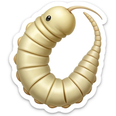 very long twisting long wriggling maggot moving towards camera sticker