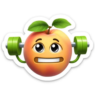 Peach winking and lifting weights with 2 arms  sticker