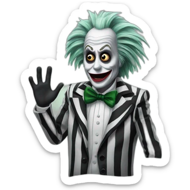 beetlejuice waving sticker