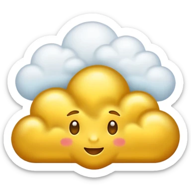 Nube voladora dorada sticker