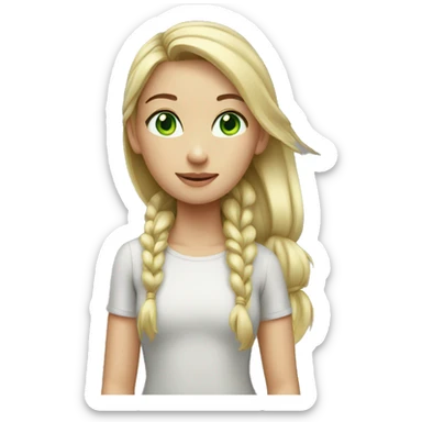 Girl with green eyes and light hair with ponytail  sticker
