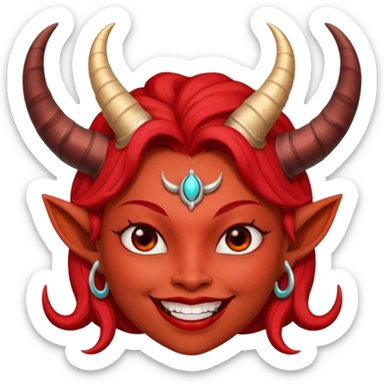 Diablita con cachos sticker