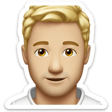 homme peau blanche, 33 ans, cheveux blond, yeux bleus sticker