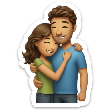 Couple hugging each other sticker