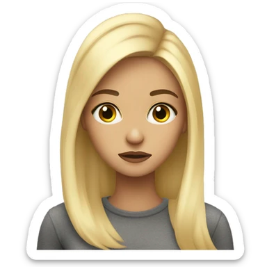 blonde girl with long eyelashes looking judgemental sticker