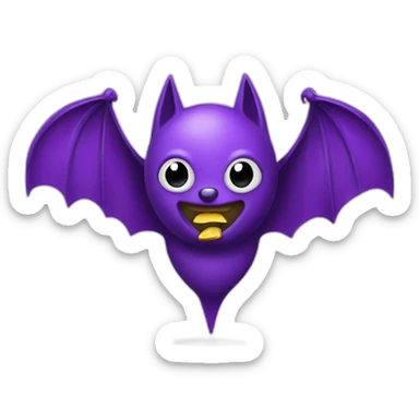 a purple bat playing poker sticker