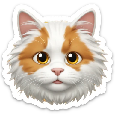 Fluffy orange and white cat  sticker