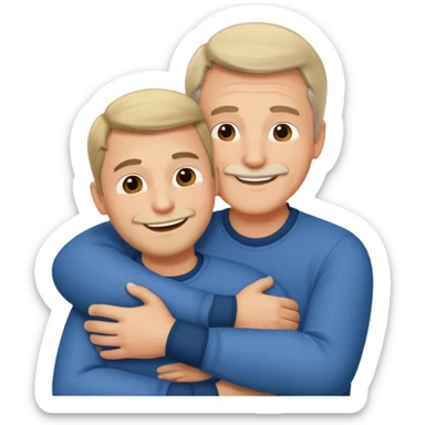 father-in-law and son-in-law hugging sticker