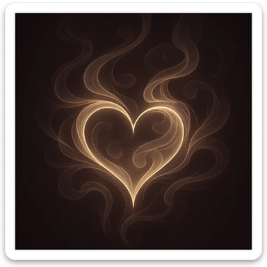 heart with a swirling smoke pattern, digital illustration sticker