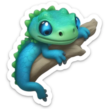 El maravilloso mundo de la lagartija azul flipante sticker