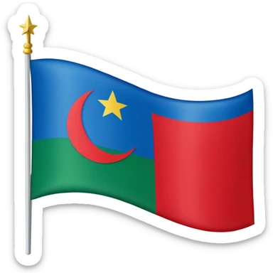 Flag of Dagestan with its green, blue, and red horizontal stripes sticker
