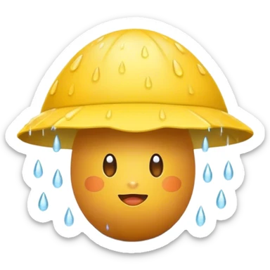 Egg in a hat while raining sticker