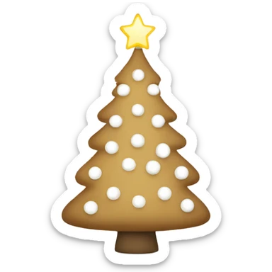 white christmas tree with light brown ball  sticker