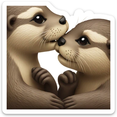 Two otters kissing  sticker