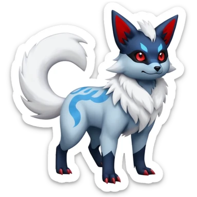 Absol-Umbreon-Zorua-Zangoose-Fakémon-hybrid-creature (full body)  sticker