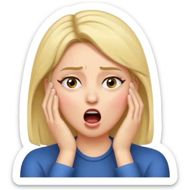 Actress shocked faint backwards with hand on forehead, mouth open, eyes closed sticker