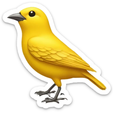yellow bird looking down sticker